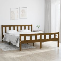 Cadru de pat King Size, maro miere, 150x200 cm, lemn masiv GartenMobel Dekor