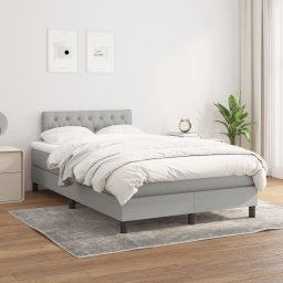Pat continental cu saltea, gri deschis, 120x200 cm, textil GartenMobel Dekor