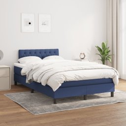Pat box spring cu saltea, albastru, 120x200 cm, textil GartenMobel Dekor