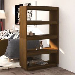 Biblioteca/Separator camera, maro miere, 80x35x135 cm lemn pin GartenMobel Dekor