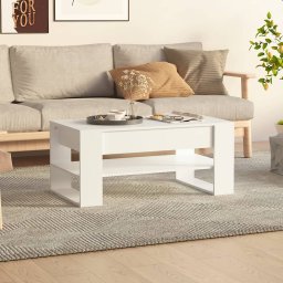 Masuta de cafea, alb, 102x55x45 cm, lemn prelucrat GartenMobel Dekor