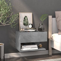 Noptiera de perete, gri beton GartenMobel Dekor