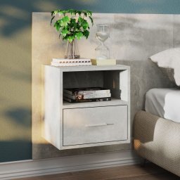 Noptiera de perete, gri beton GartenMobel Dekor
