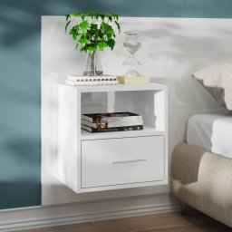 Noptiera de perete, alb extralucios GartenMobel Dekor