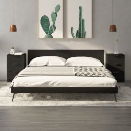 Noptiere, 2 buc., Negru, 40x36x65 cm GartenMobel Dekor