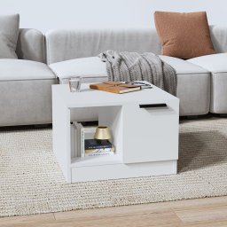 Masuta de cafea, alb, 50x50x36 cm, lemn prelucrat GartenMobel Dekor