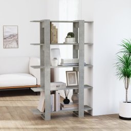 Biblioteca/Separator camera, gri beton, 100x30x160 cm GartenMobel Dekor