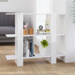 Biblioteca/Separator camera, alb extralucios, 100x30x87 cm GartenMobel Dekor
