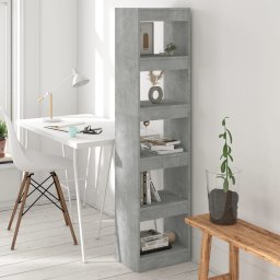 Biblioteca/Separator camera, gri beton, 40x30x166 cm GartenMobel Dekor