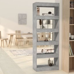 Biblioteca/Separator camera, gri beton, 60x30x166 cm, PAL GartenMobel Dekor