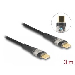 Cablu USB 2.0 type C PD 3.0 100W E-Marker T-T 3m brodat Negru, Delock 80765