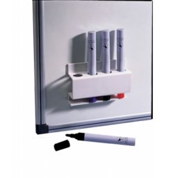 Accesorii birotica Suport pentru instrumente de scris NOBO, magnetic, patrat, pentru 4 markere, alb
