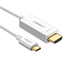 CABLU video Ugreen- MM121 USB Type-CT) la HDMIT)- rezolutie maxima 4K UHD3840 x 2160) la 60 Hz- 1.5m- ABS- alb 30841timbru verde
