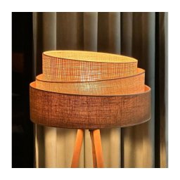 Lampadar YUTE Duolla TRIO 1xE27/15W/230V d. 45 cm maro/gri/bej