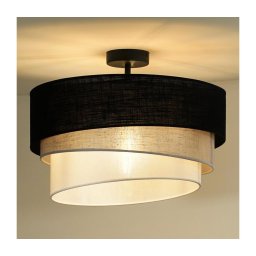 Lustră aplicată Duolla TRIO 1xE27/15W/230V d. 45 cm negru/gri/alb