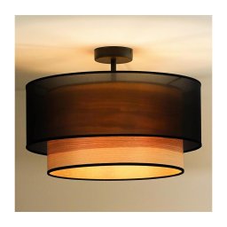 Lustră aplicată WOOD Duolla BOHO 1xE27/15W/230V d. 45 cm negru/bej