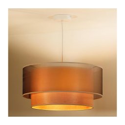 Lustră pe cablu WOOD Duolla BOHO 1xE27/15W/230V d. 45 cm cupru/bej