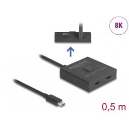 Switch bidirectional USB type C 2 porturi 8K60Hz/100W, Delock 18911