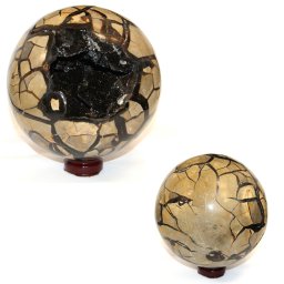 Geoda din Septaria - Piatra Dragonului Minerala Naturala Sfera - 19x19 cm - Unicat