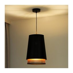 Lustră pe cablu BELL Duolla SHINY 1xE27/15W/230V d. 25 cm negru/cupru