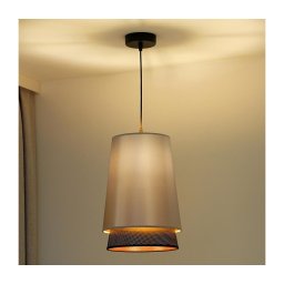 Lustră pe cablu BELL Duolla SHINY 1xE27/15W/230V d. 25 cm argintiu/negru