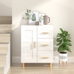 Servanta, alb extralucios, 69,5x34x90 cm, lemn compozit GartenMobel Dekor