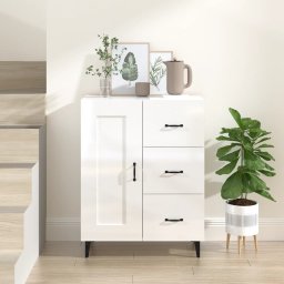 Servanta, alb extralucios, 69,5x34x90 cm, lemn compozit GartenMobel Dekor