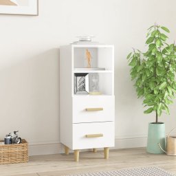 Servanta, alb extralucios, 34,5x34x90 cm, lemn compozit GartenMobel Dekor