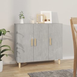Servanta, gri beton, 90x34x80 cm, lemn compozit GartenMobel Dekor