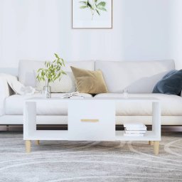 Masuta de cafea, alb, 102x50x40 cm, lemn compozit GartenMobel Dekor