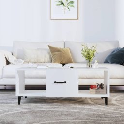 Masuta de cafea, alb, 102x50x40 cm, lemn compozit GartenMobel Dekor