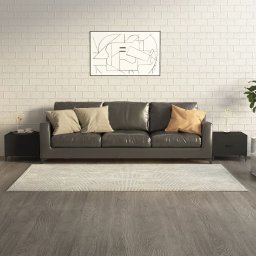 Masute de cafea cu picioare metalice, 2 buc., negru 50x50x40 cm GartenMobel Dekor