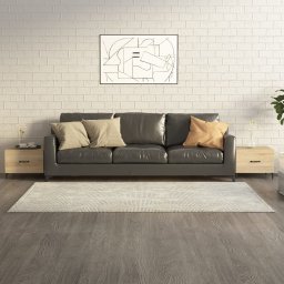 Masute cafea picioare metalice 2 buc. stejar sonoma 50x50x40 cm GartenMobel Dekor