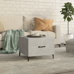 Masuta de cafea cu picioare metalice, gri beton, 50x50x40 cm GartenMobel Dekor