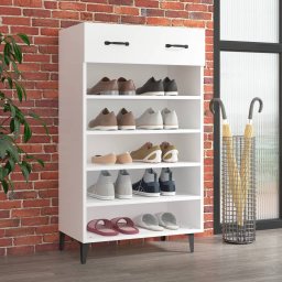 Pantofar, alb, 60x35x105 cm, lemn compozit GartenMobel Dekor