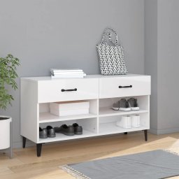 Pantofar, alb extralucios, 102x35x55 cm, lemn compozit GartenMobel Dekor