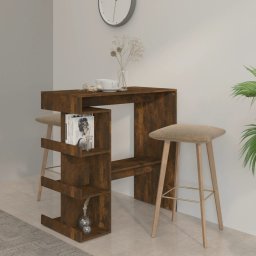 Masa de bar cu raft depozitare stejar afumat 100x50x101,5cm PAL GartenMobel Dekor