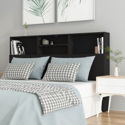 Tablie de pat cu dulap, negru, 160x19x103,5 cm GartenMobel Dekor