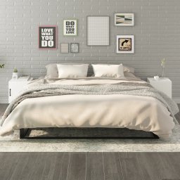 Noptiere, 2 buc., alb, lemn prelucrat GartenMobel Dekor