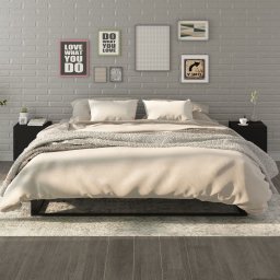 Noptiere, 2 buc., negru, lemn prelucrat GartenMobel Dekor