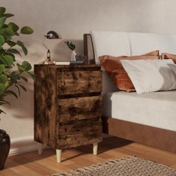 Noptiere picioare lemn masiv 2 buc. stejar afumat 40x35x69 cm GartenMobel Dekor