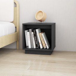 Noptiera, gri, 40x30x40 cm, lemn masiv de pin GartenMobel Dekor