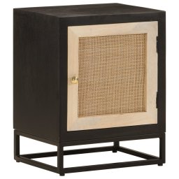 Noptiera, neagra, 40x30x50 cm, lemn masiv de mango si fier GartenMobel Dekor
