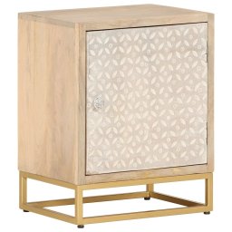 Noptiera, neagra, 40x30x50 cm, lemn masiv de mango si fier GartenMobel Dekor