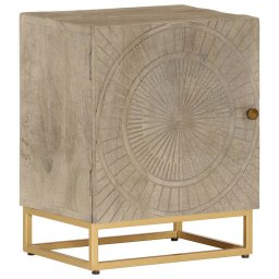 Noptiera, neagra, 40x30x50 cm, lemn masiv de mango si fier GartenMobel Dekor