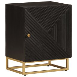 Noptiera, neagra, 40x30x50 cm, lemn masiv de mango si fier GartenMobel Dekor