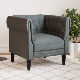 Fotoliu Chesterfield gri închis, material textil GartenMobel Dekor