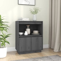 Servanta, gri, 60x34x75 cm, lemn masiv de pin GartenMobel Dekor