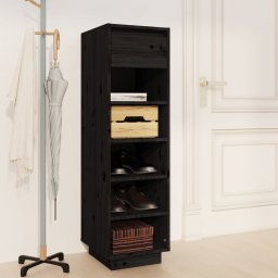 Pantofar, negru, 34x30x105 cm, lemn masiv de pin GartenMobel Dekor