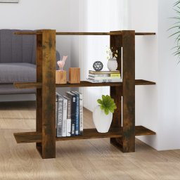Biblioteca/Separator camera, stejar fumuriu, 100x30x87 cm GartenMobel Dekor
